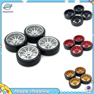【ouwym9al】4Pcs Hard Plastic Drift Tire Tyre Metal Wheel Rim for Wltoys 284131 K969 K989 P929 Mini-Z 