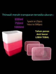 Thinwall 750ml warna persegi panjang 10PCS