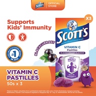 [3 Pack] SCOTT'S Vitamin C Pastilles Supplement for Children, Support Immunity, Healthy Skin & Gums,