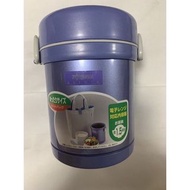 日本象印藍紫色雙層手提保溫罐、便當罐（二手、附提袋）