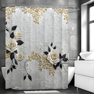 [48H Shipping] Customizable Creative Embossed Flower Shower Curtain for USA, Europe, North America
