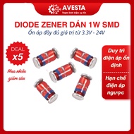 1W SMD zener Diode paste 3.3V/3.9V/5.1V/5.6V/6.2V/9.1V/12V/15V/20V/24V full Avesta value