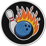 Bowling Patch Embroidered Iron on Patches for Clothes Backpacks Bags Jeans Jackets Size 3" ID45095