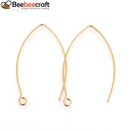10pcs 304 Stainless Steel Earring Hooks Ear Wire with Horizontal Loop Golden 39-40x24x0.9mm Hole: 2m