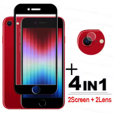 For iPhone SE 2022 Glass 2.5D Full Cover Screen Protector iPhone SE 2022 Tempered Glass Lens Film Fo