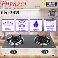 FIRENZZI GLASS TOP GAS COOKER 2 BURNER GAS STOVE FS148 / FS-148