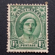 Perangko Jadul Australia 1 1/2 cent tahun 1942 Elizabeth B051