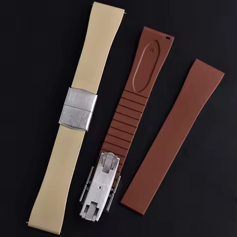 FKM Rubber Watch Strap 16mm 18mm 19mm 20mm 21mm 22mm CTS Cut To Size Butterfly Buckle Comfortable Re