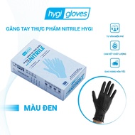 Disposable Nitrile Leather gloves, Nitrile Material, Hygi Brand, Disposable, Black, 100 Pcs / Box