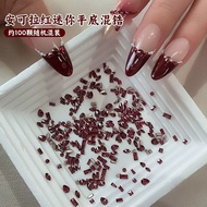 Red Chamfered Zircon Manicure Diamond Jewelry Flat Bottom Special-Shaped Diamond Encore Red New Year