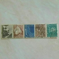 (AB) Indonesian Stamps 1958 Human Rights Complete Set 5pcs Used