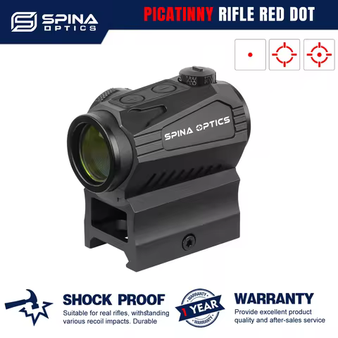 ​​SPINA OPTICS Picatinny Rifle Tactical Red Dot Sight Three Reticles ,w raiser base,for .223/5.56/7.