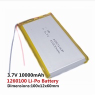 NEW Large Capacity 1260100 Li-po 3.7V 10000mAH, Polymer lithium ion /Li-ion Rechargeable battery for