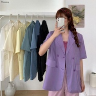 Turndown Collar Short sleeve Blazer Women Loose Jacket  Suits Female Tops brand new and fashion