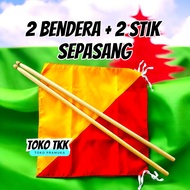 Semaphore flag & stick pair (2 flags + 2 sticks)
