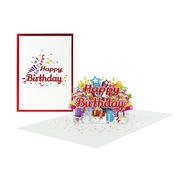 B35-3D Happy Birthday Popup Card – Braille Birthday card | Premium 3D Birthday Card