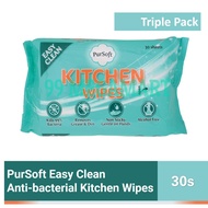 PurSoft Antibacterial Kitchen Wipes 3x30s