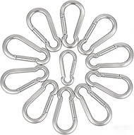 Stainless Steel Carabiner Clips, 304 Grade Heavy Duty Metal Clips, 1.97 Inch Spring Snap Hooks, 220 