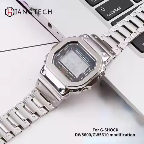 Watch Bezel Stainless Steel Case Strap for G-Shock DW5600/GW5610/GWB5600 Small Square Modified Acces