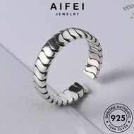 AIFEI JEWELRY Original Perempuan Cincin Adjustable Sterling Accessories Korean 925 For Retro Ring Silver Women 純銀戒指 Spiral Perak R1526