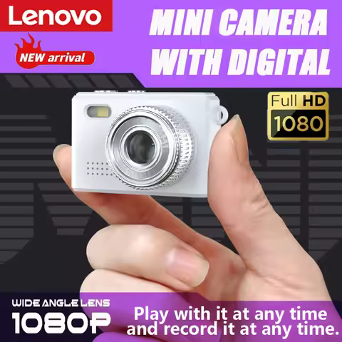 Lenovo 1080P HD Mini Camera Video Recorder Long Battery Life, Ultra-Portable Tiny Camera For Travel/