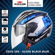 Mũ bảo hiểm 3/4 ZEUS 205 - Màu Đen Xanh