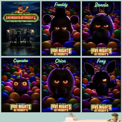 FNAF Five Nights at Freddys Anime Poster Canvas Wall Art Decoration for Home Decor