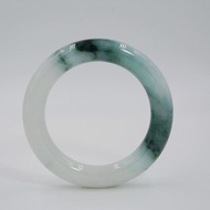 緬甸翡翠手鐲 飄花手鐲 白底飄藍花 手鐲