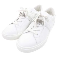 愛馬仕 Day Kelly Buckle 低筒皮質運動鞋，43 碼，白色，帶鞋盒和防塵袋，義大利製造，狀況極佳。