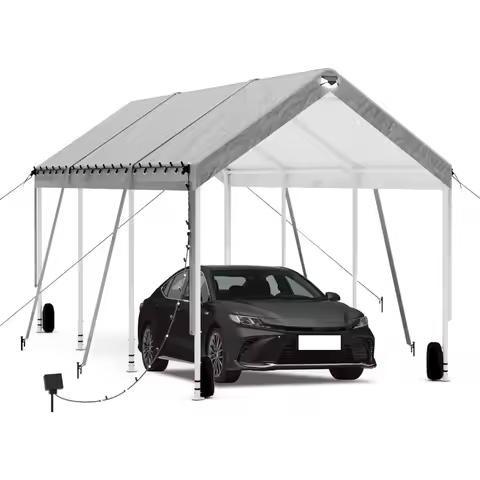 Carports 10X20 Heavy Duty,Portable Car Port Garage,Carport Canopy with Adjustable Height from 9.5 ft