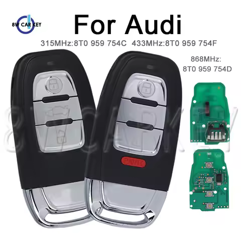 Car Smart Remote Key for Audi RS4 RS5 S4 S5 Q5 A4L A5 A6 A7 A8 315MHz/433MHZ/868MHZ 8T0 959 754C/D/F