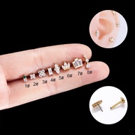 1 Piece G23 Titanium Surgical Steel Labret Stud Flat Head Cartilage Earring Stud Hypoallergenic 16Ga