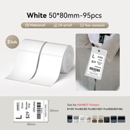 【2 Rolls】NIIMBOT B1/B1Pro/B2/B2Pro/B21/B21Pro/B3S/B31/B4 White Label Sticker Waterproof Oil Proof Wa