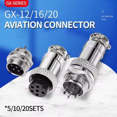 5/10/20Set GX12 GX16 GX20 2 3 4 5 6 7 8 9 10 12 14 15 Pin Male&Female Docking Aviator Aviation Plug 