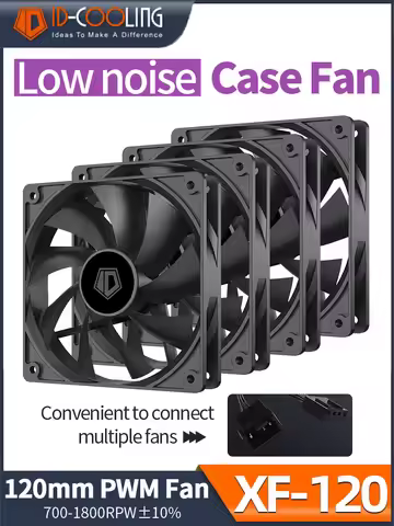 ID-COOLING XF-120-K Simplicity Efficiency PC Gamer Computer Case Fan 12V 4Pin PWM Adjust Speed Seria
