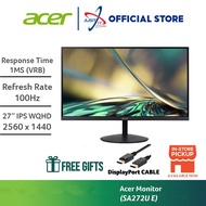 ACER SA272U E / SA272UE 27" WQHD MONITOR (27" IPS WQHD / 1MS / 100HZ / FREESYNC / HD MI + DP)