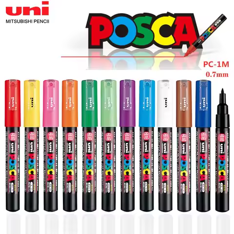 1 UNI Ball POSCA PC-1M Marker Pen POP Poster Pen/Graffiti Advertisement 0.7mm Art Stationery Multi-c