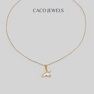 CACO 3A Premium Freshwater Pearl Necklace 14K Gold Plated 925 Silver Mother of Pearl "Whale (Necklac