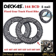Deckas 144BCD Round Chainring Fixed Gear Fixie Track Bike 44 46 48 50 52 54 56 56T Chainwheel 144 Bcd Tooth 1/2*1/8