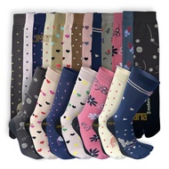 Kaos kaki jempol multi warna motif love polkadot panjang sebetis 6pasang