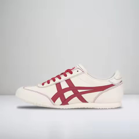 Onitsuka Tiger Machu Race Classic Tiger Claw Pattern Retro Low-Top Casual Sneakers—Unisex, Red and W