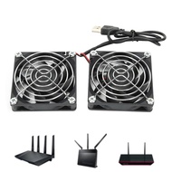 owuhddnh Dual Cooling Fans for Router 5V USB Fan heatsink RT?AC68U AC86U EX6200 AC15