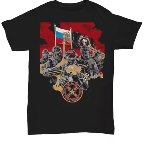 2026 New Wagner Commando Battle of Bachmut Commemorative Print High Quality Men's Short Sleeve Crew 