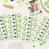 3D Green Lucky Clover Stickers Glitter Rhinestones Diamonds Jewel Decoration Self Adhesive Stickers 
