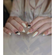 Super pretty trendy polka dot bow nails