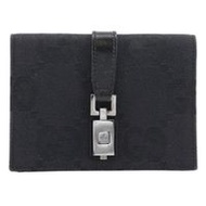 二手 Gucci Jackie Line GG 帆布腰包/皮帶包，義大利製造，黑色翻蓋。女士款。