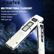 FSAFEE DT007 Outdoor Super Bright Portable LED Flashlight White Red Purple Light Camping Mini Safety