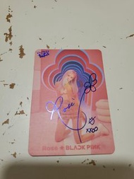💖【BLINK必收簽名款 ｜ 夢幻復古粉系】BLACKPINK官方正版Rosé印刷親筆簽名明星小卡 ｜ 手繪花朵塗鴉粉橙針織套裝 ｜ 絕版珍藏現貨 ｜ 順豐到付
