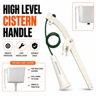 High Level Cistern Handle Replacement Pull Handle Toilet Flush Lever Pull Chain Fits Most High Level