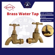 CITY 1/2" 15mm Brass Bib Water Tap Bibtap Kitchen & Bathroom Sink Faucet Kepala Paip Tembaga Pili Ai